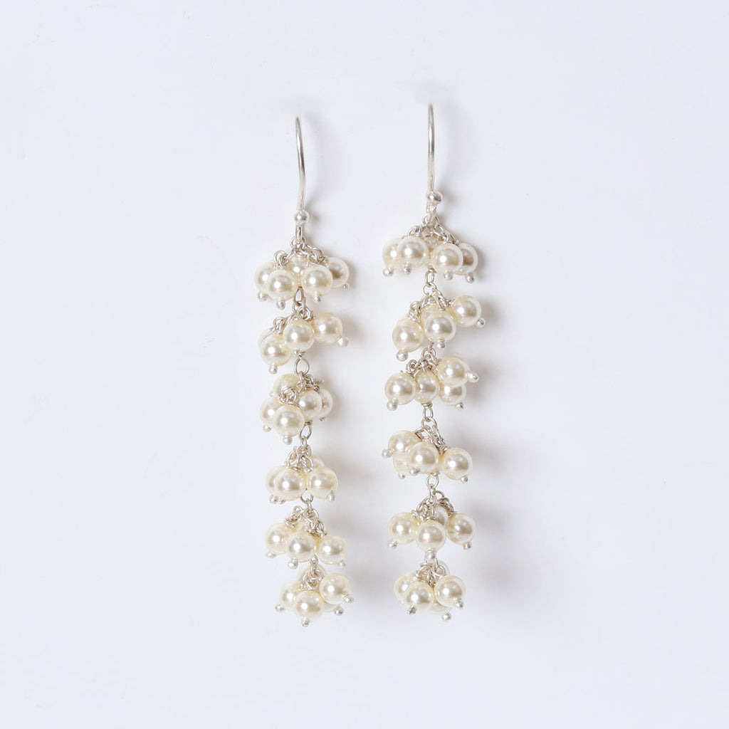 Long Pearl Bunch Earrings