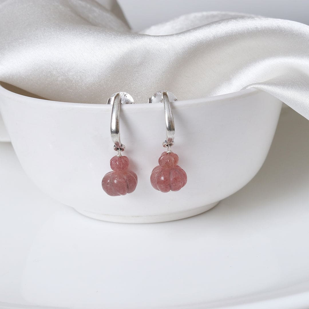 Faceted stone Earrings - Wine