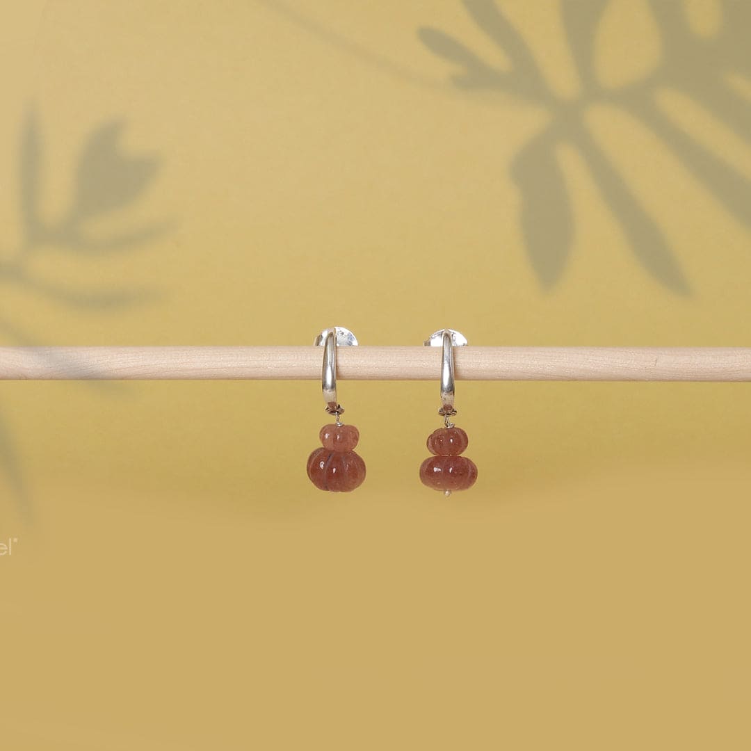 Faceted stone Earrings - Wine